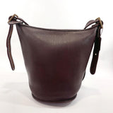 COACH Shoulder Bag Old coach bucket Grain leather Dark brown Women Used - JP-BRANDS.com