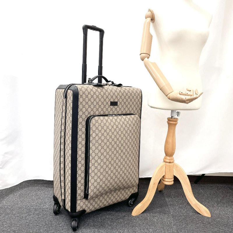 GUCCI Carry Bag 451001 suitcase GG Supreme Canvas/leather beige beige –