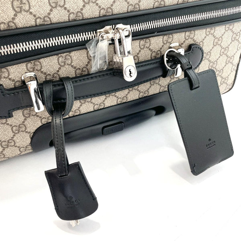 GUCCI Carry Bag 451001 suitcase GG Supreme Canvas/leather beige beige unisex Used - JP-BRANDS.com
