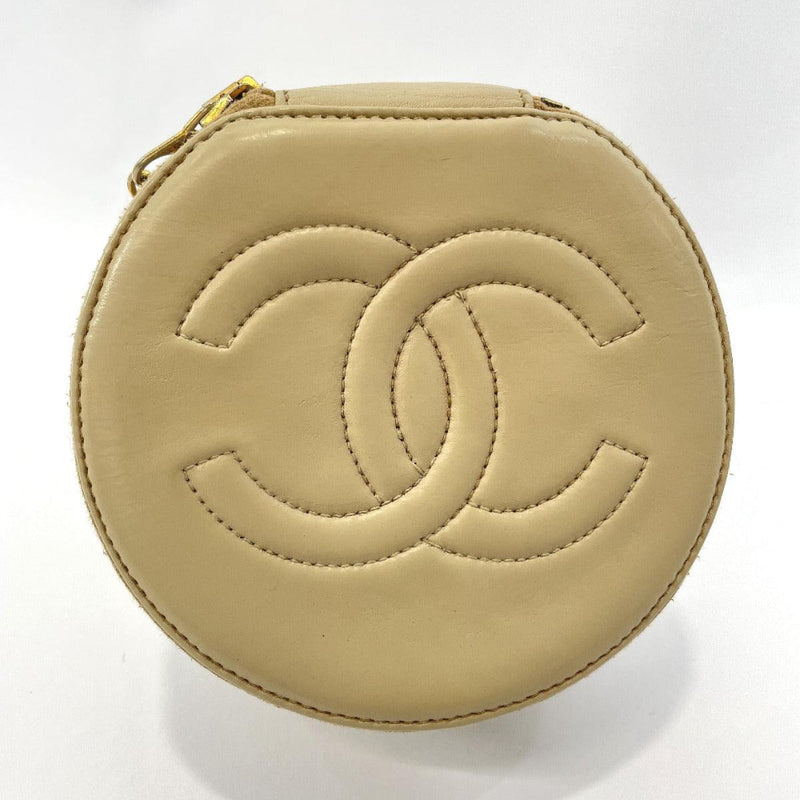 CHANEL Other accessories COCO Mark jewelry case leather beige Women Used - JP-BRANDS.com