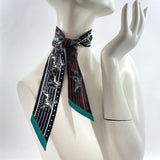 HERMES scarf Twilly silk Black Black Women Used - JP-BRANDS.com