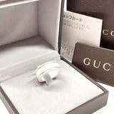 GUCCI Ring GG design ring White ceramic/K18 Gold #8(JP Size) white white unisex Used - JP-BRANDS.com