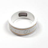 GUCCI Ring GG design ring White ceramic/K18 Gold #8(JP Size) white white unisex Used - JP-BRANDS.com