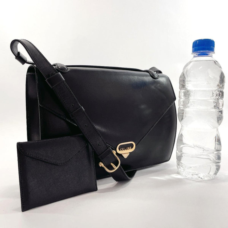 CELINE Shoulder Bag leather Black Women Used - JP-BRANDS.com