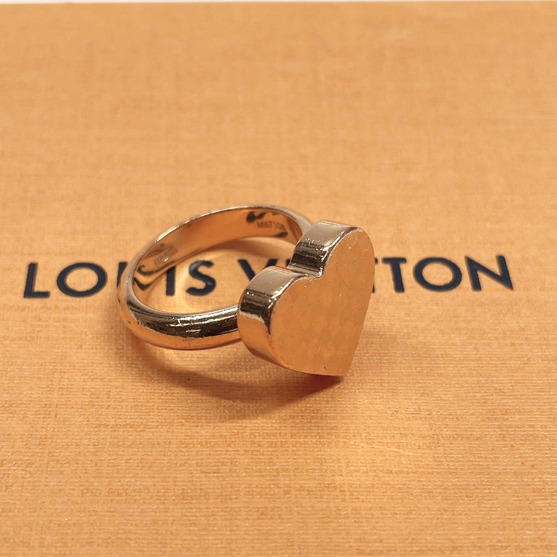 LOUIS VUITTON Ring M67106 heart Damier metal #12(JP Size) gold