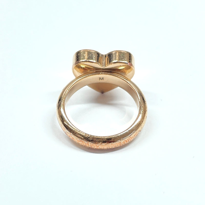 LOUIS VUITTON Ring M67106 heart Damier metal #12(JP Size) gold Women Used