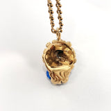 GUCCI Necklace 412885 Lion head metal/crystal gold gold unisex Used - JP-BRANDS.com