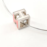 HERMES Necklace H cube Cardue Ash metal Silver pink Women Used - JP-BRANDS.com