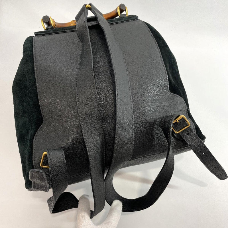 GUCCI Backpack Daypack Bamboo Suede/leather Black Women Used - JP-BRANDS.com