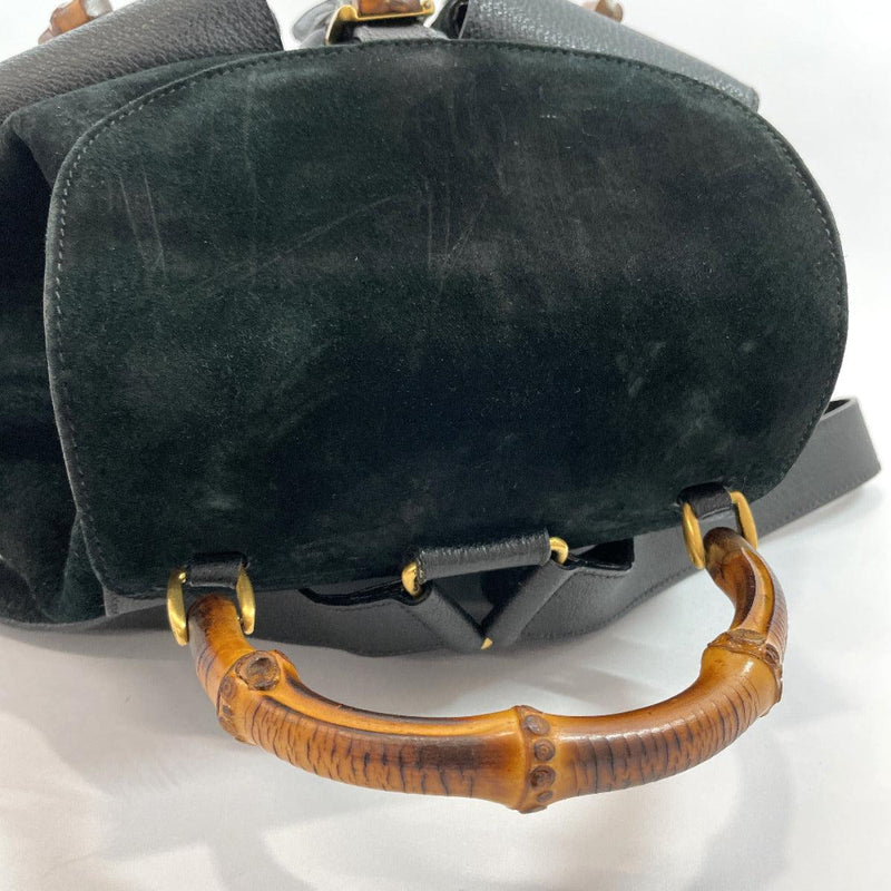 GUCCI Backpack Daypack Bamboo Suede/leather Black Women Used - JP-BRANDS.com