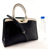 BVLGARI Handbag AX・F14.38010 2WAY handbag Isabella Rossellini leather Black Black Women Used - JP-BRANDS.com