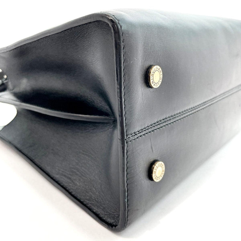 BVLGARI Handbag AX・F14.38010 2WAY handbag Isabella Rossellini leather Black Black Women Used - JP-BRANDS.com