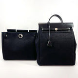 HERMES Backpack Daypack Herbag Ad PM canvas/leather Black □CCarved seal Women Used - JP-BRANDS.com