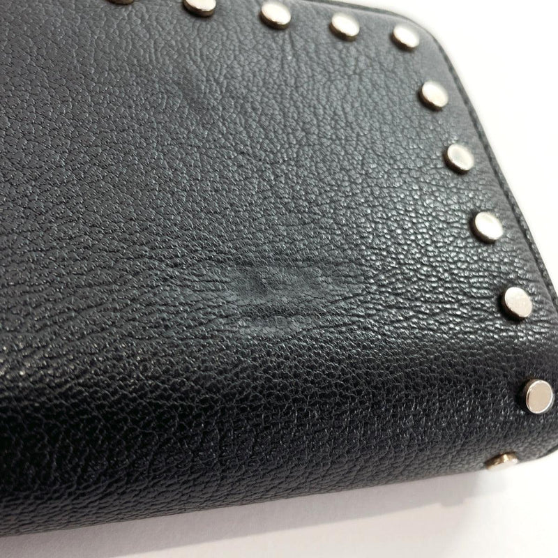 JIMMY CHOO wallet Compact wallet leather Black unisex Used - JP-BRANDS.com