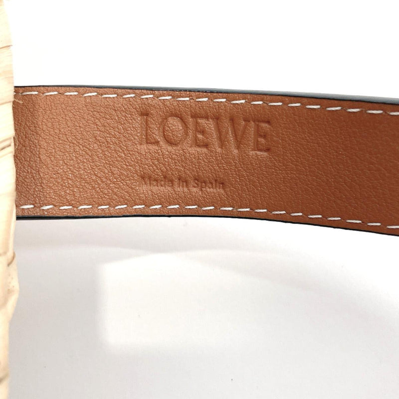 LOEWE Tote Bag 327.02.S93 Straw Bag Small Raffia/leather Brown Brown W –