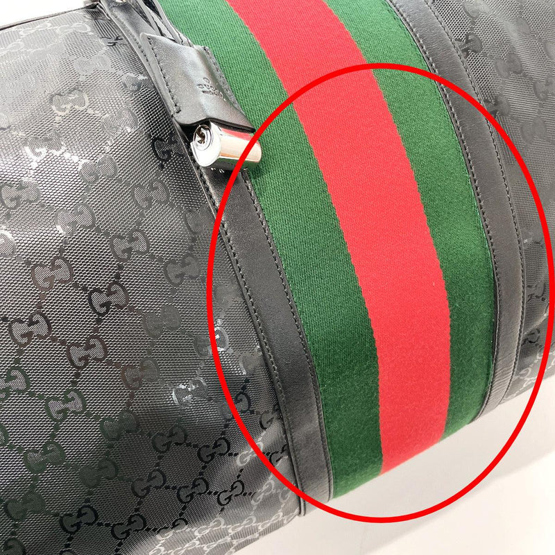 Gucci, Bags, Authentic Gucci Black Gg Backpack Imprime Monogram Green Red  Straps Like New