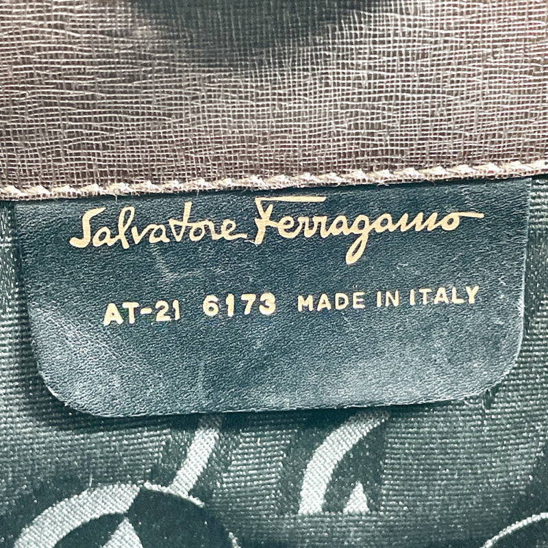 Salvatore Ferragamo Shoulder Bag AT-21 Gancini turn lock leather Dark brown Dark brown Women Used