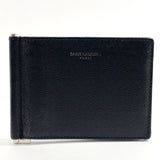 YVES SAINT LAURENT wallet ART378005 Bill clip wallet leather Black mens Used