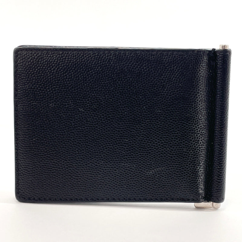 YVES SAINT LAURENT wallet ART378005 Bill clip wallet leather Black mens Used