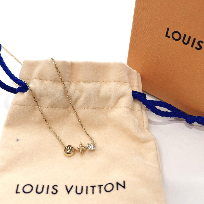 LOUIS VUITTON Necklace Collier Petit Louis Gold Monogram Metal w/Box, Bag  M00368 