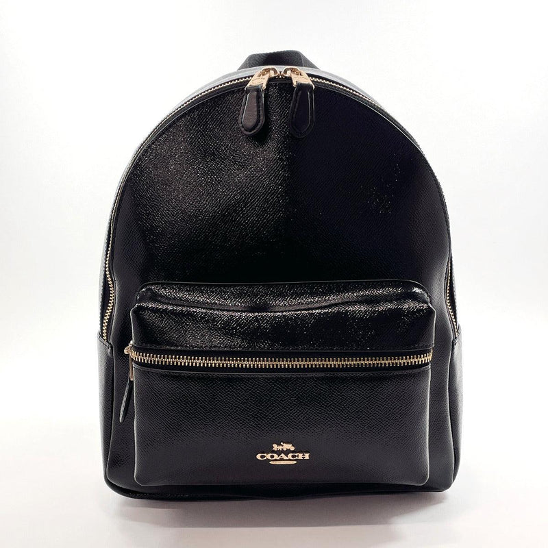 Coach logo-pattern Leather Laptop Bag - Black