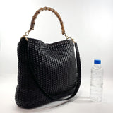 GUCCI Shoulder Bag 001・2404・1577 Intrecciato 2WAY Bamboo leather Black Women Used - JP-BRANDS.com