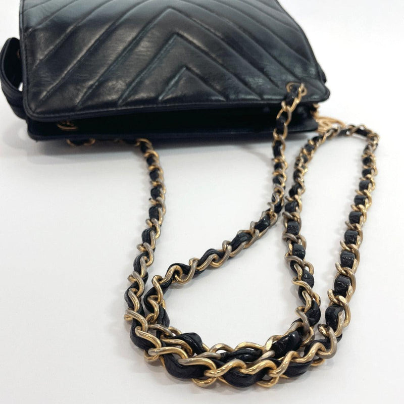 CHANEL Shoulder Bag V-stitch Chain bag lambskin Black Women Used – JP-BRANDS .com
