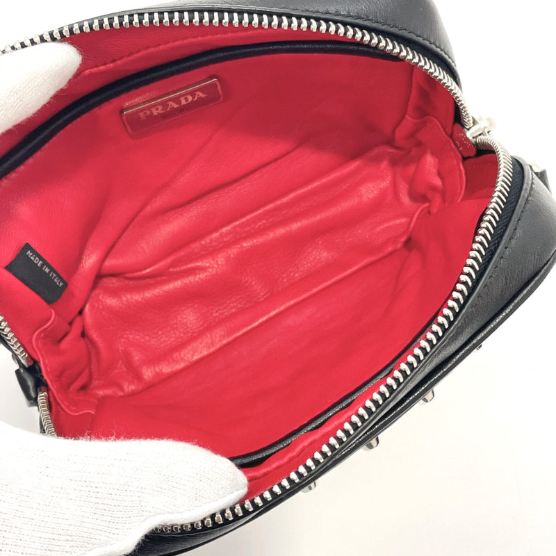 PRADA Shoulder Bag leather Black Women Used