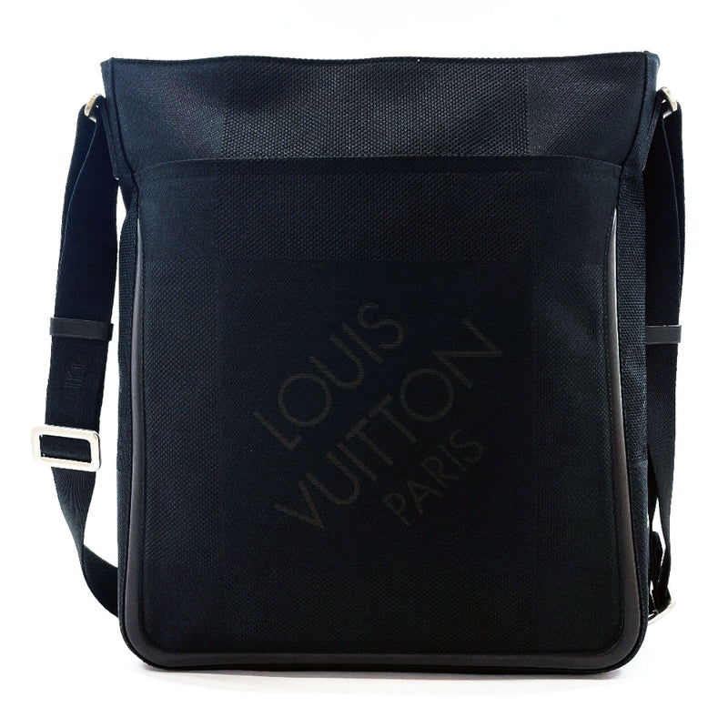 LOUIS VUITTON Shoulder Bag M93047 Compignon Damier Jean Canvas Black mens Used