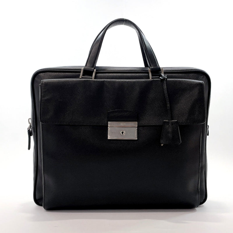PRADA Briefcase leather Black mens Used