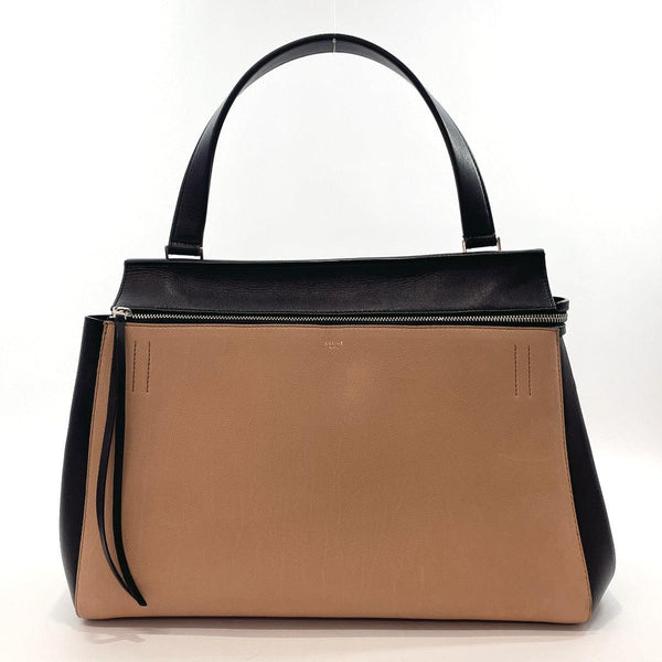 CELINE Handbag Edge back Large leather Black Black Women Used - JP-BRANDS.com