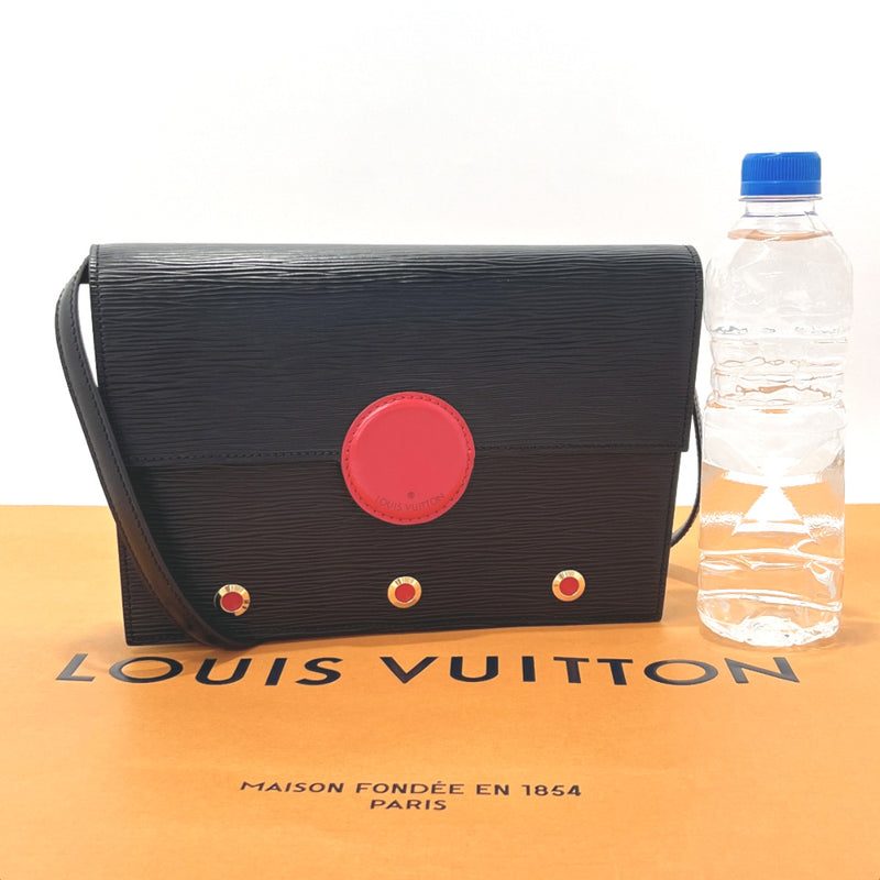Louis+Vuitton+Hublot+Shoulder+Bag+Black+Epi+Leather for sale online