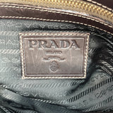PRADA Handbag Logo jacquard canvas/leather Brown Women Used