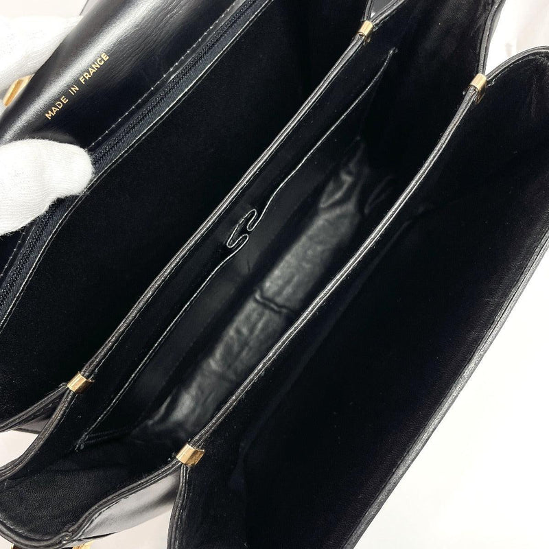 CELINE Shoulder Bag Carriage hardware vintage leather Black Women Used - JP-BRANDS.com