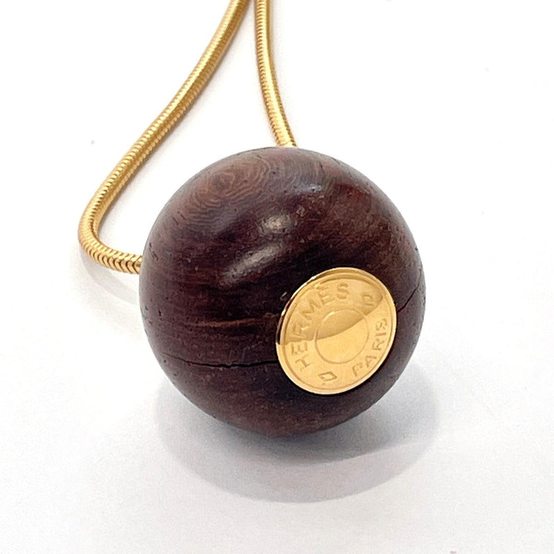 HERMES Necklace Wood ball Serie Wood/metal gold gold Women Used - JP-BRANDS.com