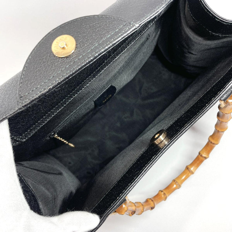 GUCCI Handbag Bamboo leather Black Women Used - JP-BRANDS.com