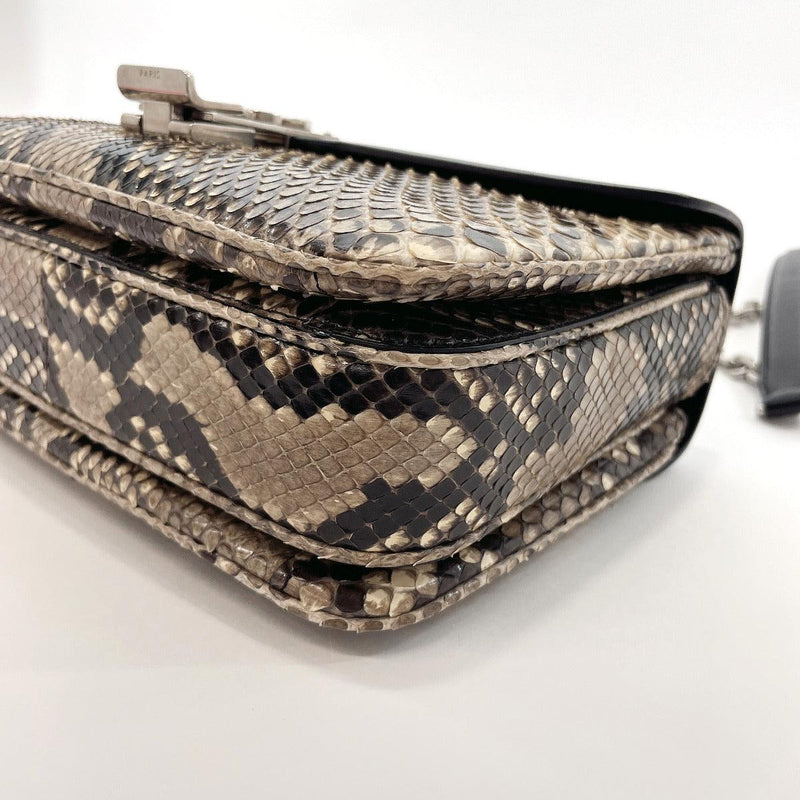 CELINE Shoulder Bag ChainShoulder C leather/Python Brown Brown 