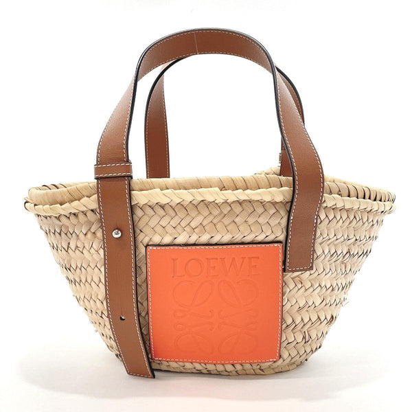 LOEWE Tote Bag Basket bag small straw/leather beige beige Women Used - JP-BRANDS.com