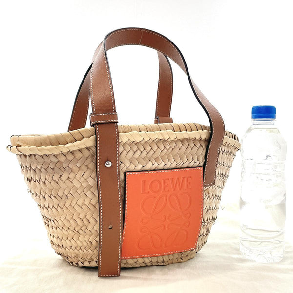 LOEWE Tote Bag Basket bag small straw/leather beige beige Women Used - JP-BRANDS.com