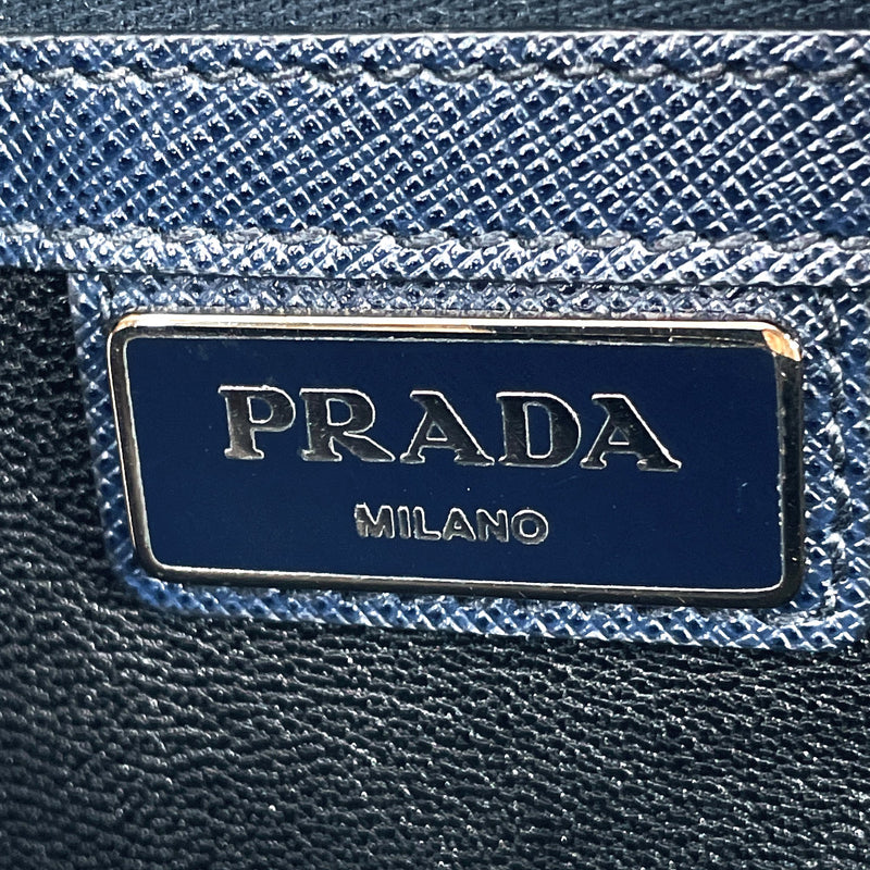 PRADA Business bag VS0645 2way Safiano leather Navy mens Used