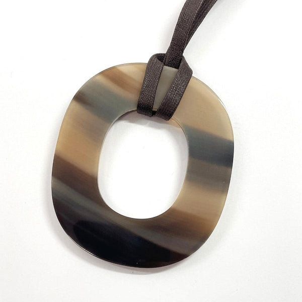 HERMES Necklace 043439FC-00 Lift PM Buffalo horn Brown Women Used - JP-BRANDS.com