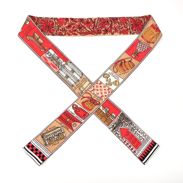 LOUIS VUITTON scarf M70856 Bando BB Judu Louis silk Red Women Used