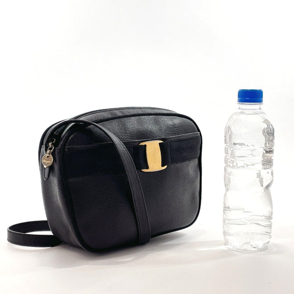 Salvatore Ferragamo Shoulder Bag BA214183 Vala leather Black Women Used