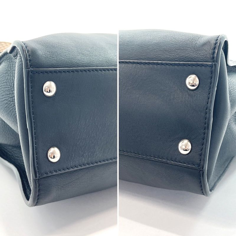 FENDI Handbag 8BN290 Peek-a-boo monster leather/Python Black Women Used