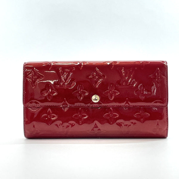 LOUIS VUITTON purse M93530 Portefeiulle Sarah Monogram Vernis Red Red Women Used