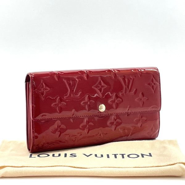 LOUIS VUITTON purse M93530 Portefeiulle Sarah Monogram Vernis Red Red Women Used