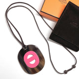HERMES Necklace Fidelio PM Buffalo horn Brown Brown Women Used - JP-BRANDS.com