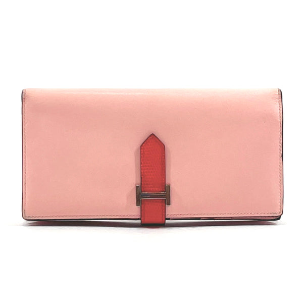 HERMES purse bearn soufflet leather/Taderakto pink pink X Women Used