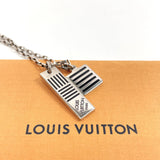 LOUIS VUITTON necklace Damier black Damier Ebene M62490 silver plated used