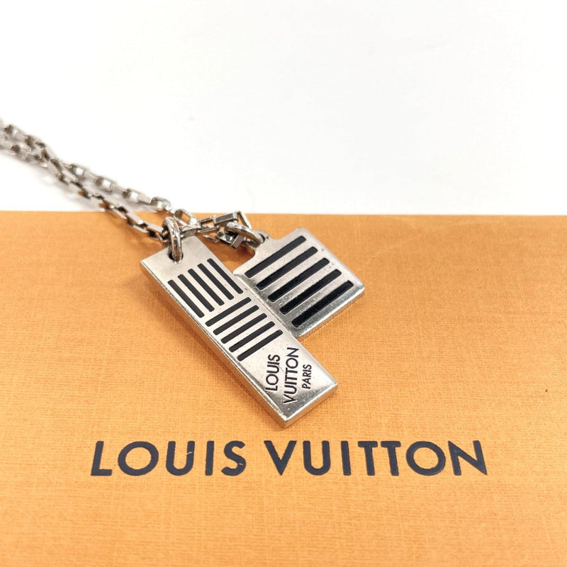 Auth NEW Louis Vuitton M62490 Sterling Silver Black Damier Necklace